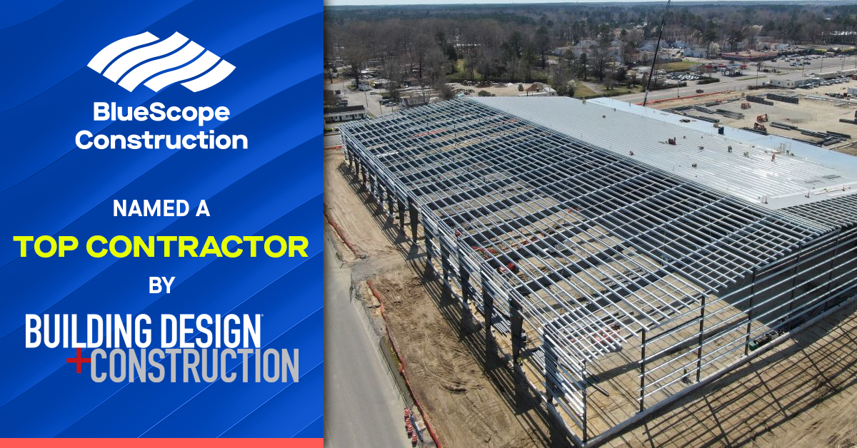 BlueScope Construction Named a Top Contractor by Building Design + Construction.